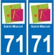71 Saint-Marcel logo sticker plate stickers city