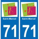 71 Saint-Marcel logo sticker plate stickers city