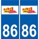 86 Mirebeau coat of arms sticker plate stickers city