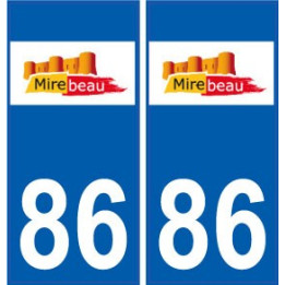 86 Mirebeau coat of arms sticker plate stickers city