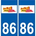 86 Mirebeau logo autocollant plaque stickers ville