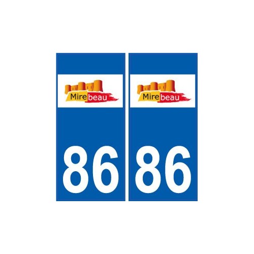 86 Mirebeau logo autocollant plaque stickers ville
