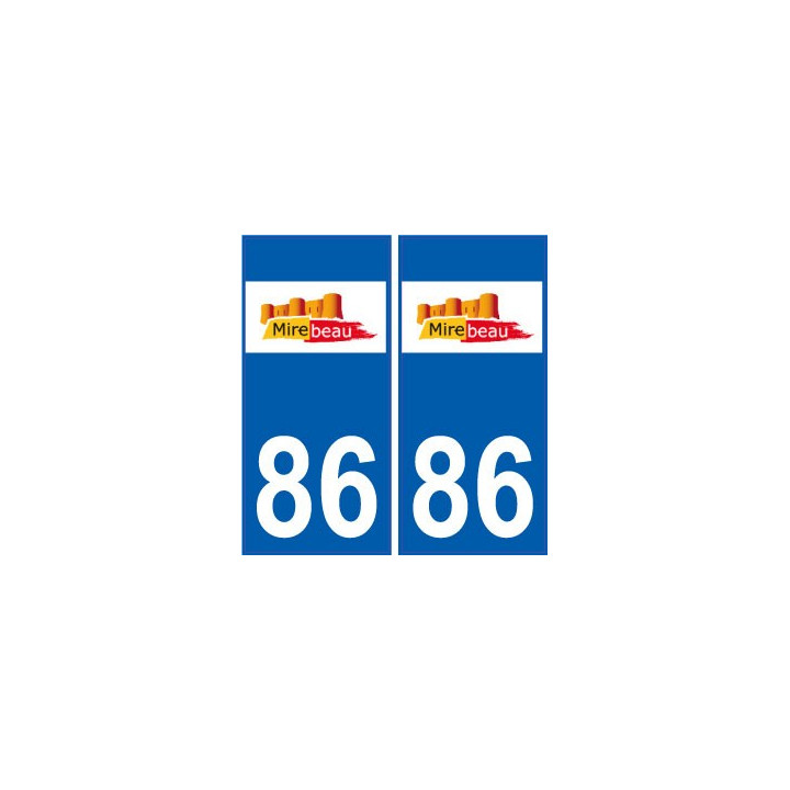86 Mirebeau coat of arms sticker plate stickers city