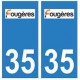 35 Fougères logo autocollant plaque stickers ville
