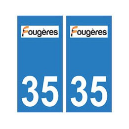 35 Fougères logo autocollant plaque stickers ville