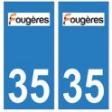 35 Fougères logo autocollant plaque stickers ville