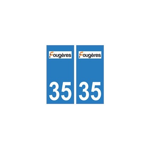 35 Fougères logo autocollant plaque stickers ville