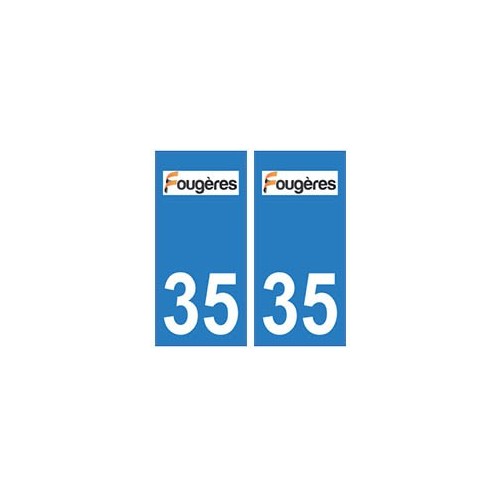 35 Fougères logo autocollant plaque stickers ville