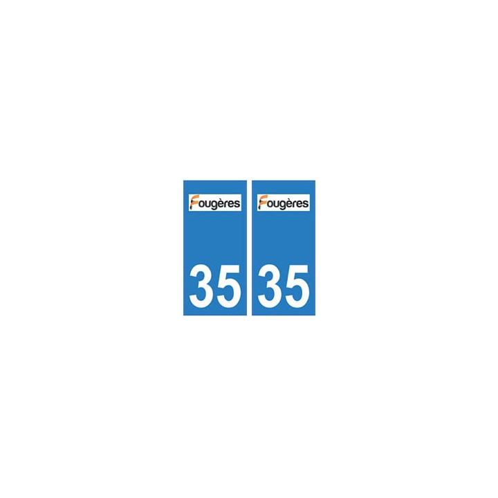 35 Fougères logo autocollant plaque stickers ville