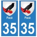 35 Pacé blason autocollant plaque stickers ville