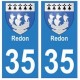 35 Redon blason autocollant plaque stickers ville