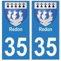 35 Redon stemma adesivo piastra adesivi città