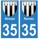 35 Rennes blason autocollant plaque stickers ville