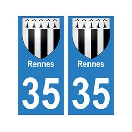 35 Rennes blason autocollant plaque stickers ville