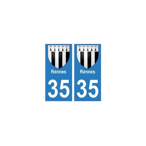 35 Rennes blason autocollant plaque stickers ville