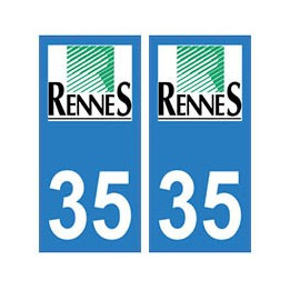 35 Rennes logo autocollant plaque stickers ville