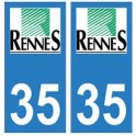 35 Rennes logo autocollant plaque stickers ville