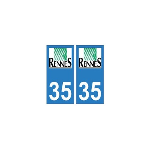35 Rennes logo autocollant plaque stickers ville