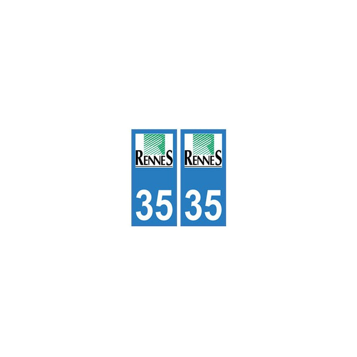 35 Rennes logo autocollant plaque stickers ville