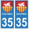 35 Saint-Malo blason autocollant plaque stickers ville