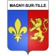 Pegatinas escudo de armas de Magny-sur-Tille adhesivo de la etiqueta engomada
