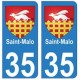 35 Saint-Malo blason autocollant plaque stickers ville