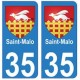 35 Saint-Malo blason autocollant plaque stickers ville
