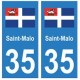 35 Saint-Malo logo autocollant plaque stickers ville