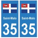 35 Saint-Malo logotipo de la etiqueta engomada de la placa de pegatinas de la ciudad