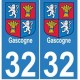 32 Gers Gascogne autocollant plaque