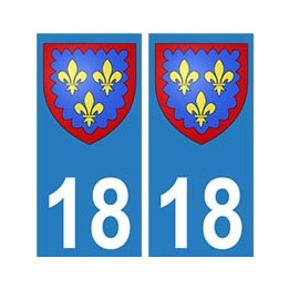 18 Berry autocollant plaque blason armoiries stickers département