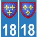 18 Berry autocollant plaque blason armoiries stickers département