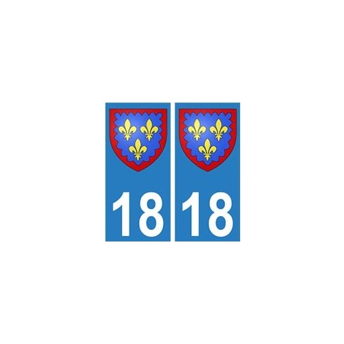 18 Berry autocollant plaque blason armoiries stickers département