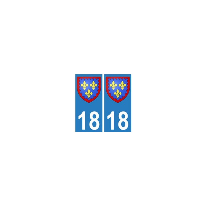 18 Berry autocollant plaque blason armoiries stickers département