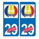 Gilet Jaune numéro au choix Gaulois logo 23 sticker autocollant plaque immatriculation auto