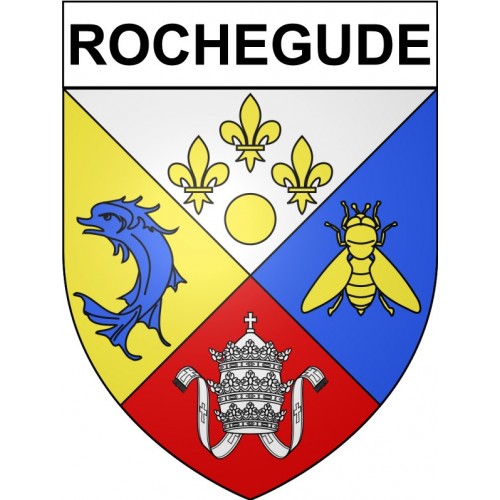 Rochegude 26 ville Stickers blason autocollant adhésif