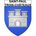 Pegatinas escudo de armas de Saint-Paul-Trois-Châteaux adhesivo de la etiqueta engomada