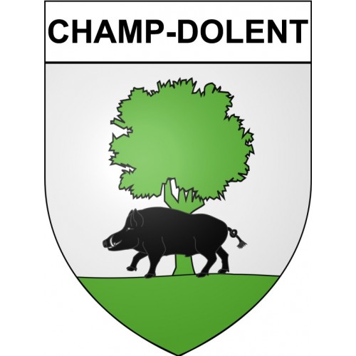 Champ-Dolent 27 ville Stickers blason autocollant adhésif