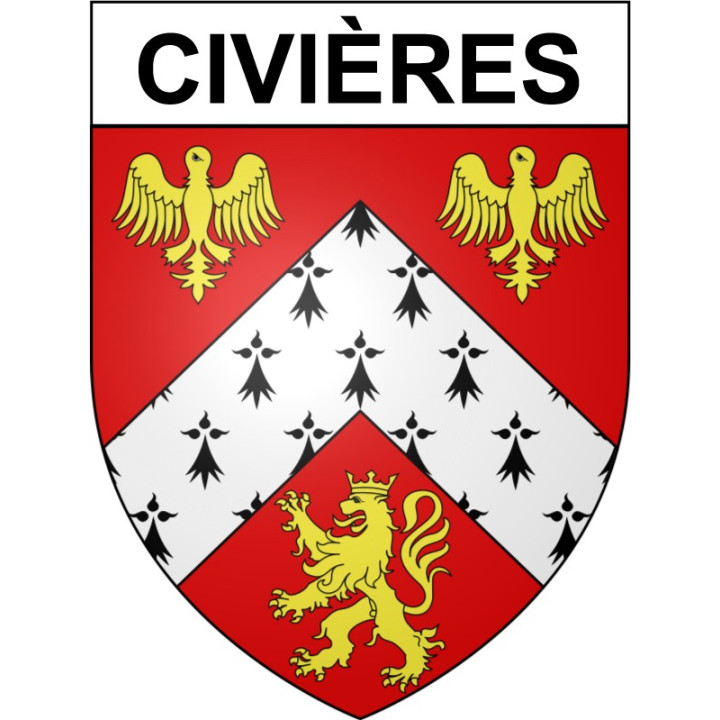 Civières 27 ville Stickers blason autocollant adhésif