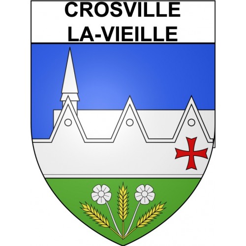 Crosville-la-Vieille 27 ville Stickers blason autocollant adhésif