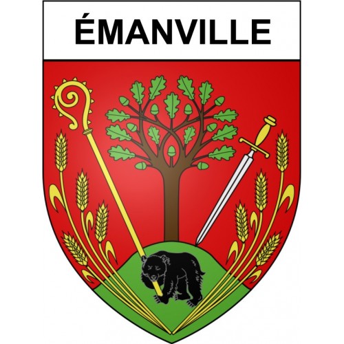 émanville 27 ville Stickers blason autocollant adhésif