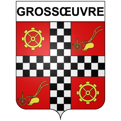 Grossœuvre 27 ville Stickers blason autocollant adhésif
