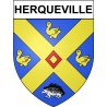 Herqueville 27 ville Stickers blason autocollant adhésif