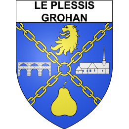 Le Plessis-Grohan 27 ville Stickers blason autocollant adhésif