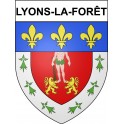 Pegatinas escudo de armas de Lyons-la-Forêt adhesivo de la etiqueta engomada