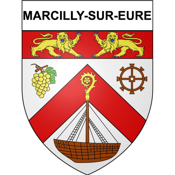 Marcilly-sur-Eure 27 ville Stickers blason autocollant adhésif