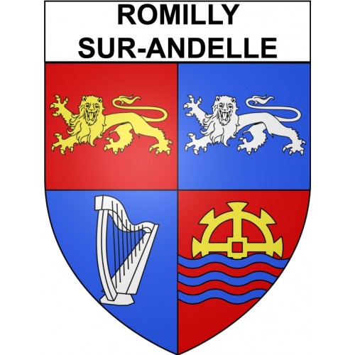 Romilly-sur-Andelle 27 ville Stickers blason autocollant adhésif