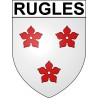Rugles 27 ville Stickers blason autocollant adhésif