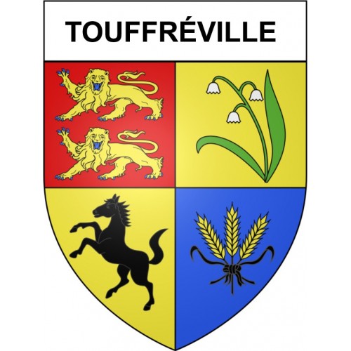 Touffréville 27 ville Stickers blason autocollant adhésif