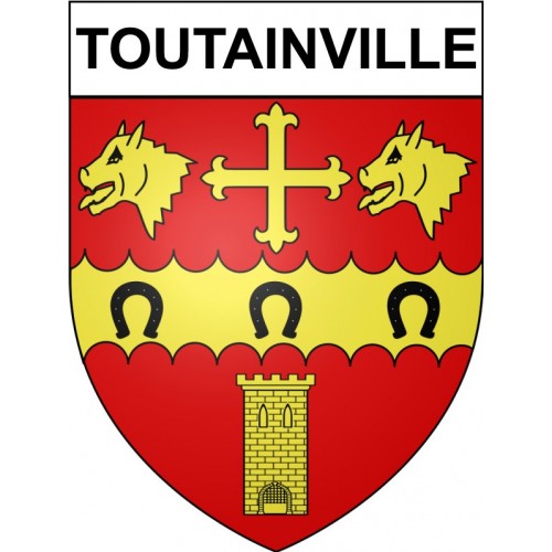 Toutainville 27 ville Stickers blason autocollant adhésif